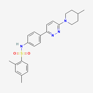 molecular formula C24H28N4O2S B3311053 2,4-dimethyl-N-(4-(6-(4-methylpiperidin-1-yl)pyridazin-3-yl)phenyl)benzenesulfonamide CAS No. 946239-29-8
