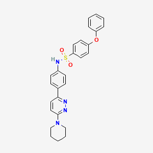 molecular formula C27H26N4O3S B3311069 4-phenoxy-N-[4-(6-piperidin-1-ylpyridazin-3-yl)phenyl]benzenesulfonamide CAS No. 946239-77-6