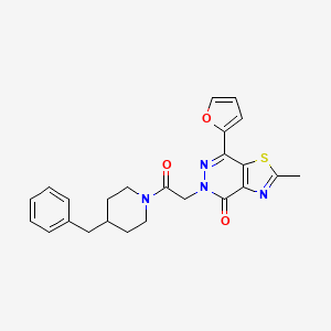 molecular formula C24H24N4O3S B3311073 5-(2-(4-benzylpiperidin-1-yl)-2-oxoethyl)-7-(furan-2-yl)-2-methylthiazolo[4,5-d]pyridazin-4(5H)-one CAS No. 946240-28-4