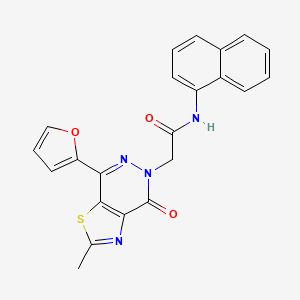 molecular formula C22H16N4O3S B3311075 2-(7-(furan-2-yl)-2-methyl-4-oxothiazolo[4,5-d]pyridazin-5(4H)-yl)-N-(naphthalen-1-yl)acetamide CAS No. 946240-33-1