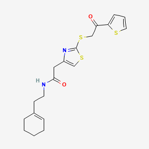 N-(2-(cyclohex-1-en-1-yl)ethyl)-2-(2-((2-oxo-2-(thiophen-2-yl)ethyl)thio)thiazol-4-yl)acetamide