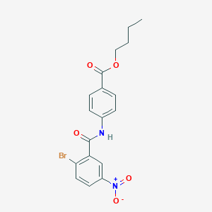 molecular formula C18H17BrN2O5 B331110 Butyl 4-({2-bromo-5-nitrobenzoyl}amino)benzoate 