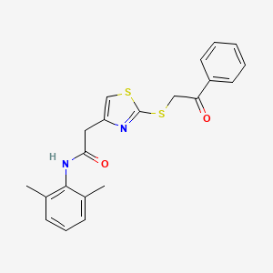 N-(2,6-dimethylphenyl)-2-(2-((2-oxo-2-phenylethyl)thio)thiazol-4-yl)acetamide