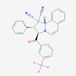 molecular formula C28H18F3N3O B331114 2-phenyl-3-[3-(trifluoromethyl)benzoyl]-2,3-dihydropyrrolo[2,1-a]isoquinoline-1,1(10bH)-dicarbonitrile 