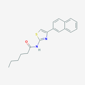 molecular formula C19H20N2OS B331116 N-[4-(2-naphthyl)-1,3-thiazol-2-yl]hexanamide 