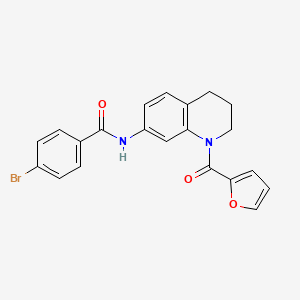 molecular formula C21H17BrN2O3 B3311162 4-bromo-N-[1-(2-furoyl)-1,2,3,4-tetrahydroquinolin-7-yl]benzamide CAS No. 946244-00-4