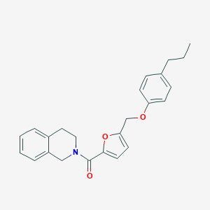molecular formula C24H25NO3 B331117 2-{5-[(4-Propylphenoxy)methyl]-2-furoyl}-1,2,3,4-tetrahydroisoquinoline 