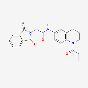 molecular formula C22H21N3O4 B3311170 2-(1,3-dioxoisoindolin-2-yl)-N-(1-propionyl-1,2,3,4-tetrahydroquinolin-6-yl)acetamide CAS No. 946246-48-6