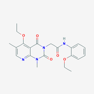 molecular formula C21H24N4O5 B3311175 2-(5-ethoxy-1,6-dimethyl-2,4-dioxo-1,2-dihydropyrido[2,3-d]pyrimidin-3(4H)-yl)-N-(2-ethoxyphenyl)acetamide CAS No. 946248-87-9