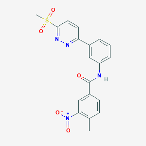 molecular formula C19H16N4O5S B3311187 4-methyl-N-(3-(6-(methylsulfonyl)pyridazin-3-yl)phenyl)-3-nitrobenzamide CAS No. 946251-72-5