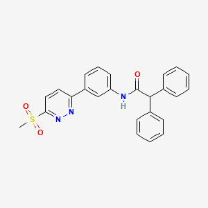 molecular formula C25H21N3O3S B3311193 N-(3-(6-(methylsulfonyl)pyridazin-3-yl)phenyl)-2,2-diphenylacetamide CAS No. 946251-88-3