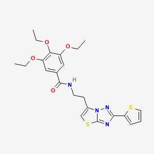 molecular formula C23H26N4O4S2 B3311198 3,4,5-triethoxy-N-(2-(2-(thiophen-2-yl)thiazolo[3,2-b][1,2,4]triazol-6-yl)ethyl)benzamide CAS No. 946252-00-2