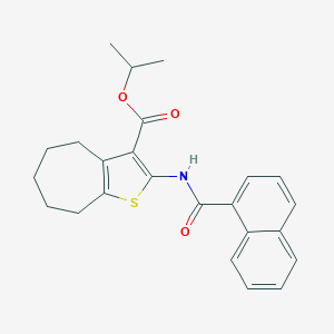 molecular formula C24H25NO3S B331120 isopropyl 2-(1-naphthoylamino)-5,6,7,8-tetrahydro-4H-cyclohepta[b]thiophene-3-carboxylate 