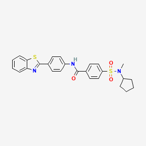 N-(4-(benzo[d]thiazol-2-yl)phenyl)-4-(N-cyclopentyl-N-methylsulfamoyl)benzamide