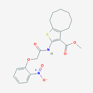 molecular formula C20H22N2O6S B331123 Methyl 2-[({2-nitrophenoxy}acetyl)amino]-4,5,6,7,8,9-hexahydrocycloocta[b]thiophene-3-carboxylate 