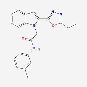 molecular formula C21H20N4O2 B3311268 2-[2-(5-ethyl-1,3,4-oxadiazol-2-yl)-1H-indol-1-yl]-N-(3-methylphenyl)acetamide CAS No. 946256-47-9