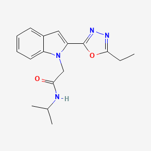 molecular formula C17H20N4O2 B3311297 2-(2-(5-ethyl-1,3,4-oxadiazol-2-yl)-1H-indol-1-yl)-N-isopropylacetamide CAS No. 946256-87-7