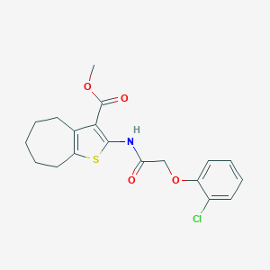 molecular formula C19H20ClNO4S B331130 methyl 2-{[(2-chlorophenoxy)acetyl]amino}-5,6,7,8-tetrahydro-4H-cyclohepta[b]thiophene-3-carboxylate 
