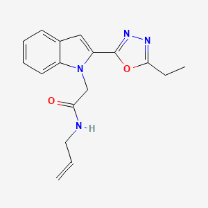 molecular formula C17H18N4O2 B3311302 N-allyl-2-(2-(5-ethyl-1,3,4-oxadiazol-2-yl)-1H-indol-1-yl)acetamide CAS No. 946256-91-3