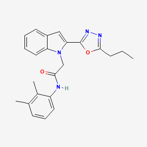 molecular formula C23H24N4O2 B3311314 N-(2,3-dimethylphenyl)-2-[2-(5-propyl-1,3,4-oxadiazol-2-yl)-1H-indol-1-yl]acetamide CAS No. 946257-07-4