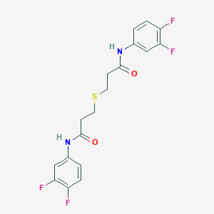 molecular formula C18H16F4N2O2S B331133 3-{[3-(3,4-difluoroanilino)-3-oxopropyl]sulfanyl}-N-(3,4-difluorophenyl)propanamide 