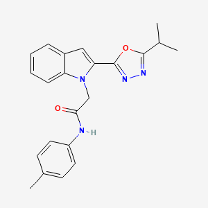 2-(2-(5-isopropyl-1,3,4-oxadiazol-2-yl)-1H-indol-1-yl)-N-(p-tolyl)acetamide