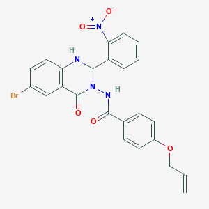 molecular formula C24H19BrN4O5 B331134 4-(allyloxy)-N-(6-bromo-2-{2-nitrophenyl}-4-oxo-1,4-dihydro-3(2H)-quinazolinyl)benzamide 