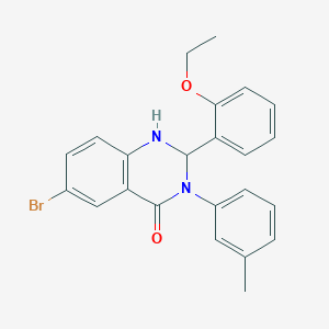 molecular formula C23H21BrN2O2 B331135 6-bromo-2-(2-ethoxyphenyl)-3-(3-methylphenyl)-2,3-dihydro-4(1H)-quinazolinone 