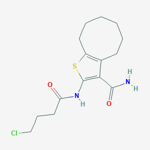 molecular formula C15H21ClN2O2S B331137 2-[(4-Chlorobutanoyl)amino]-4,5,6,7,8,9-hexahydrocycloocta[b]thiophene-3-carboxamide 