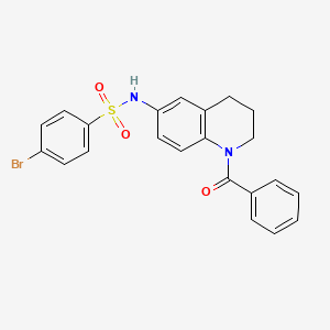 molecular formula C22H19BrN2O3S B3311373 N-(1-benzoyl-1,2,3,4-tetrahydroquinolin-6-yl)-4-bromobenzenesulfonamide CAS No. 946258-77-1