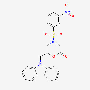 molecular formula C23H19N3O6S B3311378 6-((9H-carbazol-9-yl)methyl)-4-((3-nitrophenyl)sulfonyl)morpholin-2-one CAS No. 946259-10-5