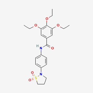 molecular formula C22H28N2O6S B3311394 N-(4-(1,1-dioxidoisothiazolidin-2-yl)phenyl)-3,4,5-triethoxybenzamide CAS No. 946260-23-7