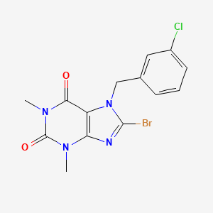 8-bromo-7-(3-chlorobenzyl)-1,3-dimethyl-1H-purine-2,6(3H,7H)-dione