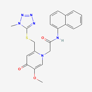 2-(5-methoxy-2-(((1-methyl-1H-tetrazol-5-yl)thio)methyl)-4-oxopyridin-1(4H)-yl)-N-(naphthalen-1-yl)acetamide