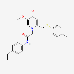 N-(4-ethylphenyl)-2-(5-methoxy-4-oxo-2-((p-tolylthio)methyl)pyridin-1(4H)-yl)acetamide