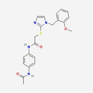 N-(4-acetamidophenyl)-2-((1-(2-methoxybenzyl)-1H-imidazol-2-yl)thio)acetamide