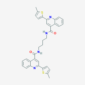 molecular formula C34H30N4O2S2 B331146 2-(5-methyl-2-thienyl)-N-[4-({[2-(5-methyl-2-thienyl)-4-quinolinyl]carbonyl}amino)butyl]-4-quinolinecarboxamide 