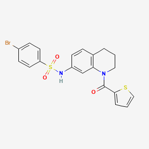 molecular formula C20H17BrN2O3S2 B3311498 4-bromo-N-(1-(thiophene-2-carbonyl)-1,2,3,4-tetrahydroquinolin-7-yl)benzenesulfonamide CAS No. 946267-95-4