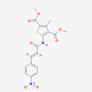 molecular formula C18H16N2O7S B331152 Dimethyl 5-[(3-{4-nitrophenyl}acryloyl)amino]-3-methyl-2,4-thiophenedicarboxylate 