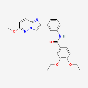 molecular formula C25H26N4O4 B3311521 3,4-diethoxy-N-(5-{6-methoxyimidazo[1,2-b]pyridazin-2-yl}-2-methylphenyl)benzamide CAS No. 946268-24-2