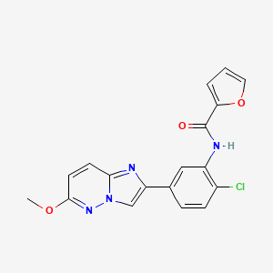 molecular formula C18H13ClN4O3 B3311525 N-(2-chloro-5-(6-methoxyimidazo[1,2-b]pyridazin-2-yl)phenyl)furan-2-carboxamide CAS No. 946268-42-4
