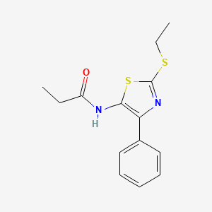 molecular formula C14H16N2OS2 B3311539 N-(2-(ethylthio)-4-phenylthiazol-5-yl)propionamide CAS No. 946271-06-3