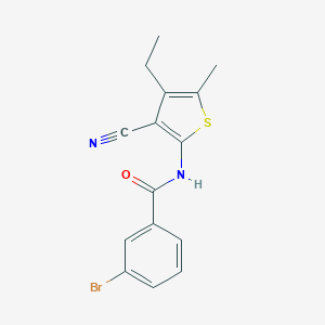 molecular formula C15H13BrN2OS B331156 3-bromo-N-(3-cyano-4-ethyl-5-methylthiophen-2-yl)benzamide 