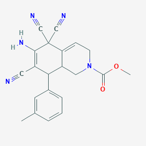 methyl 6-amino-5,5,7-tricyano-8-(3-methylphenyl)-3,5,8,8a-tetrahydro-2(1H)-isoquinolinecarboxylate