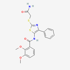 molecular formula C20H19N3O4S2 B3311571 N-(2-((2-amino-2-oxoethyl)thio)-4-phenylthiazol-5-yl)-2,3-dimethoxybenzamide CAS No. 946271-30-3