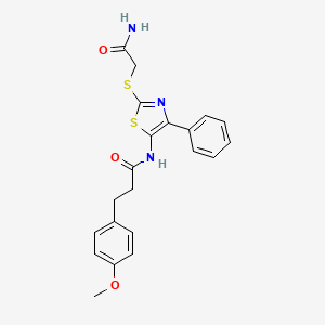 N-(2-((2-amino-2-oxoethyl)thio)-4-phenylthiazol-5-yl)-3-(4-methoxyphenyl)propanamide