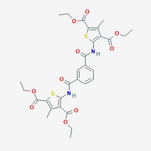 molecular formula C30H32N2O10S2 B331163 Diethyl 5-{[3-({[3,5-bis(ethoxycarbonyl)-4-methyl-2-thienyl]amino}carbonyl)benzoyl]amino}-3-methyl-2,4-thiophenedicarboxylate 
