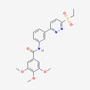 molecular formula C22H23N3O6S B3311641 N-(3-(6-(ethylsulfonyl)pyridazin-3-yl)phenyl)-3,4,5-trimethoxybenzamide CAS No. 946272-29-3