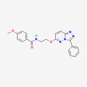 molecular formula C21H19N5O3 B3311652 4-methoxy-N-(2-((3-phenyl-[1,2,4]triazolo[4,3-b]pyridazin-6-yl)oxy)ethyl)benzamide CAS No. 946272-34-0