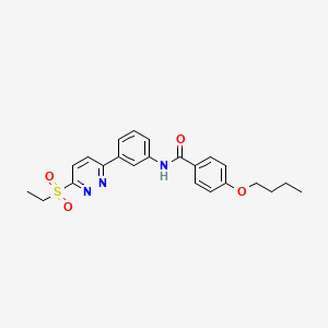 molecular formula C23H25N3O4S B3311661 4-butoxy-N-(3-(6-(ethylsulfonyl)pyridazin-3-yl)phenyl)benzamide CAS No. 946272-61-3